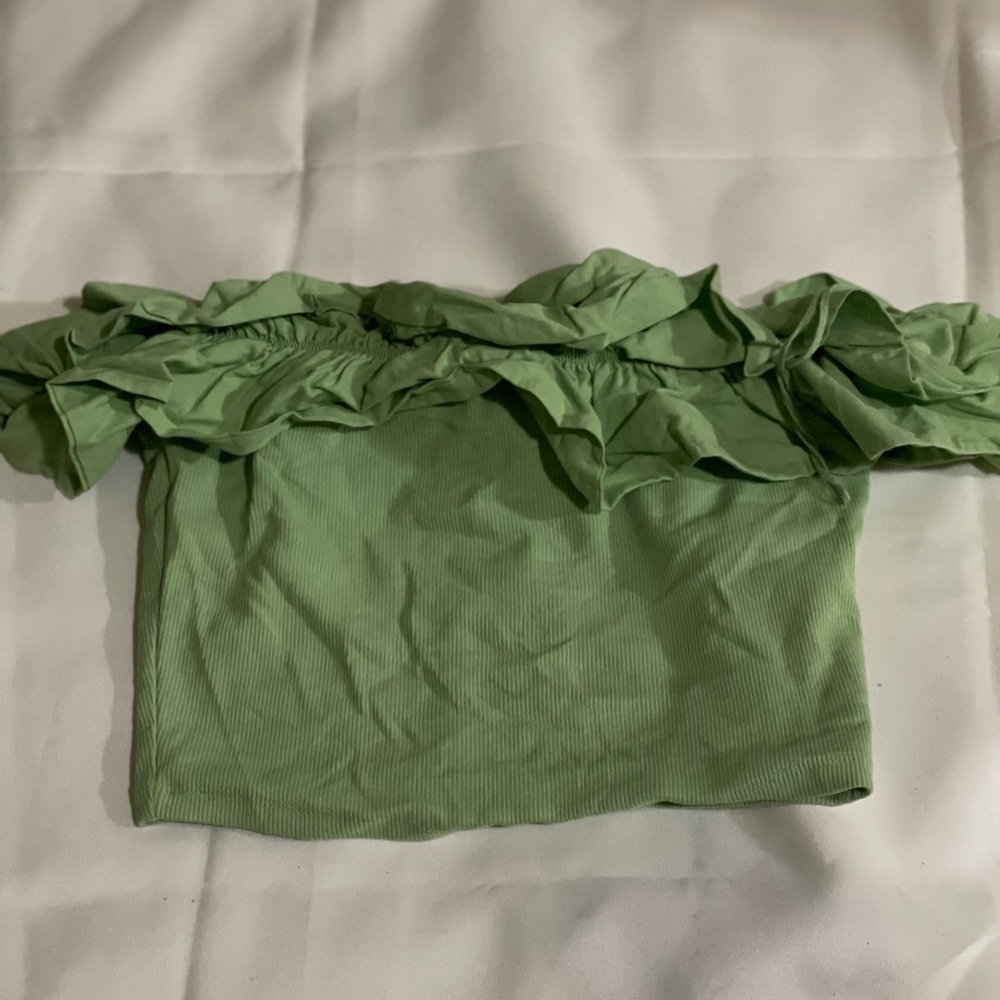 Zara green crop top